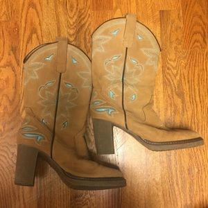 Tan cowboy boots